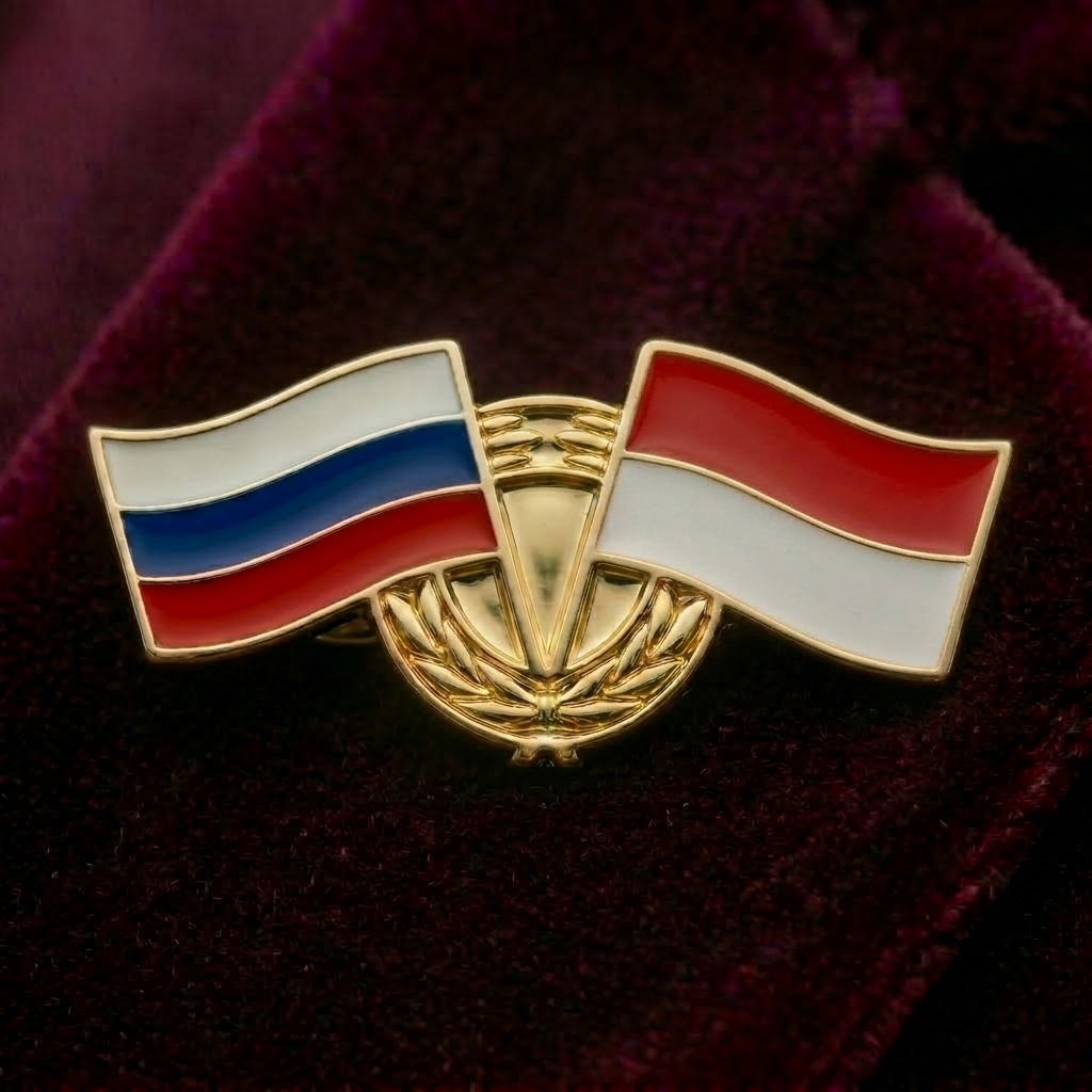 Значок флаги Россия Индонезия